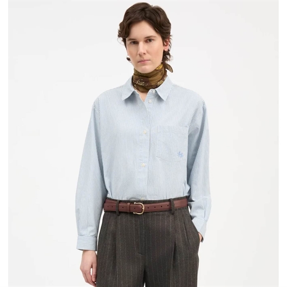 Skall Studio Edgar Skjorte Oxford, Light Blue/White
